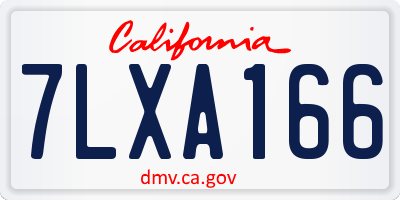 CA license plate 7LXA166