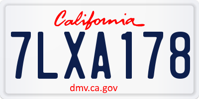 CA license plate 7LXA178