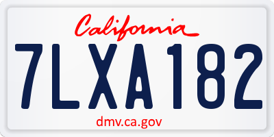 CA license plate 7LXA182