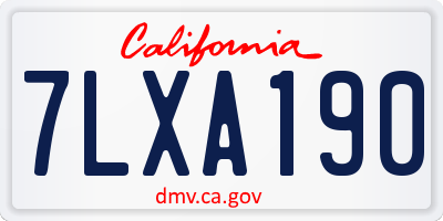CA license plate 7LXA190