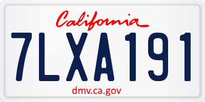 CA license plate 7LXA191