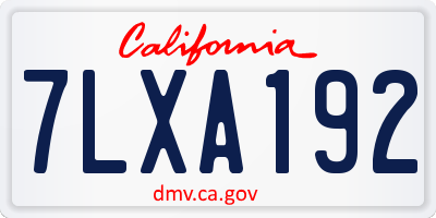 CA license plate 7LXA192