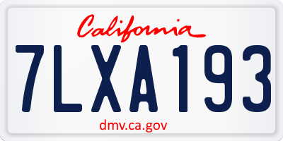 CA license plate 7LXA193