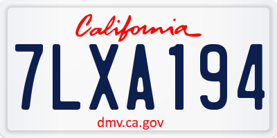 CA license plate 7LXA194