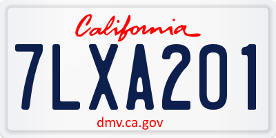 CA license plate 7LXA201