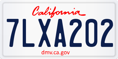 CA license plate 7LXA202