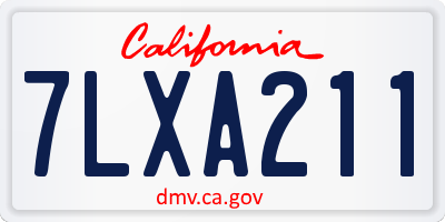 CA license plate 7LXA211
