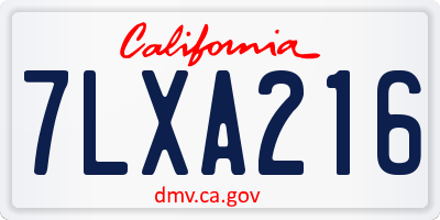 CA license plate 7LXA216