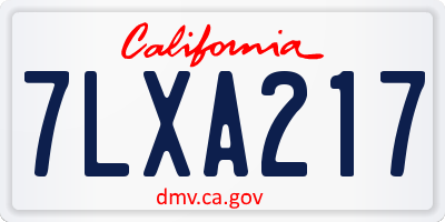 CA license plate 7LXA217