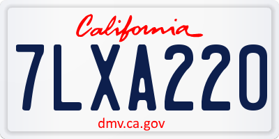 CA license plate 7LXA220