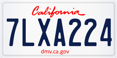CA license plate 7LXA224