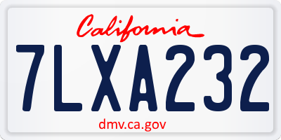 CA license plate 7LXA232