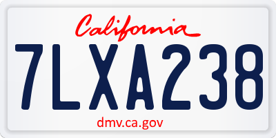 CA license plate 7LXA238