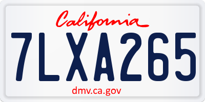 CA license plate 7LXA265
