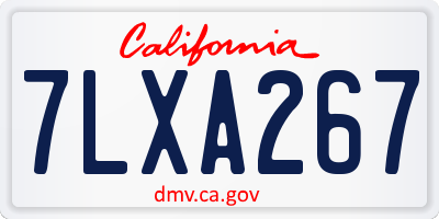 CA license plate 7LXA267