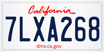 CA license plate 7LXA268