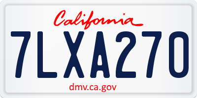 CA license plate 7LXA270