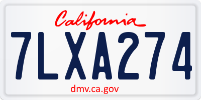 CA license plate 7LXA274
