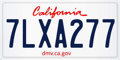 CA license plate 7LXA277