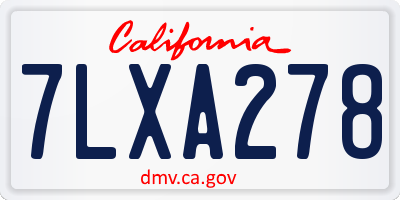 CA license plate 7LXA278