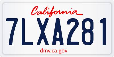 CA license plate 7LXA281