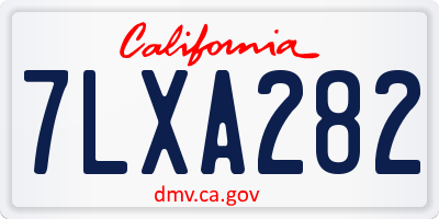 CA license plate 7LXA282