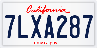 CA license plate 7LXA287