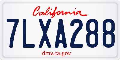 CA license plate 7LXA288