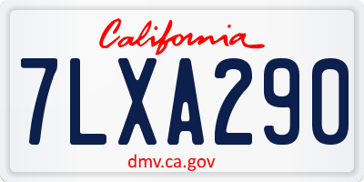 CA license plate 7LXA290