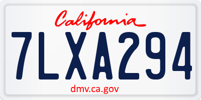 CA license plate 7LXA294