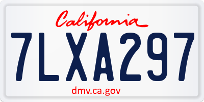 CA license plate 7LXA297