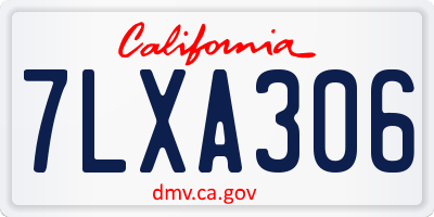 CA license plate 7LXA306