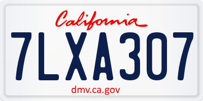 CA license plate 7LXA307