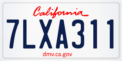 CA license plate 7LXA311