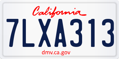 CA license plate 7LXA313
