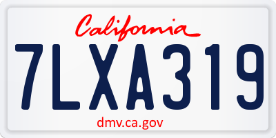CA license plate 7LXA319