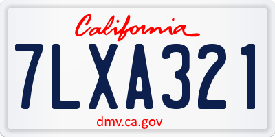 CA license plate 7LXA321