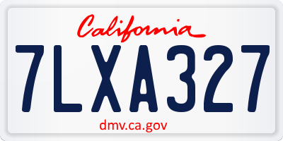 CA license plate 7LXA327