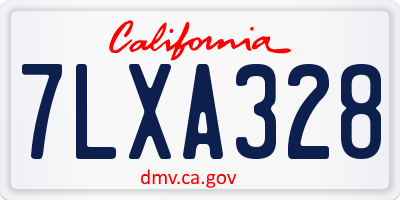 CA license plate 7LXA328