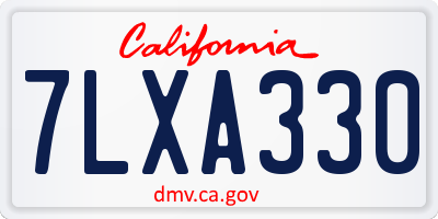 CA license plate 7LXA330