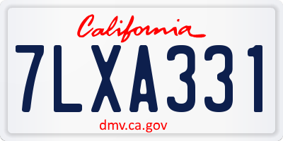 CA license plate 7LXA331
