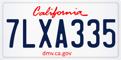 CA license plate 7LXA335