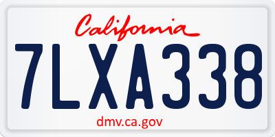 CA license plate 7LXA338