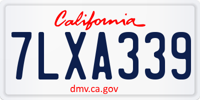 CA license plate 7LXA339