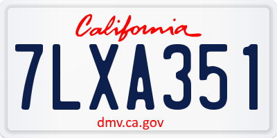 CA license plate 7LXA351