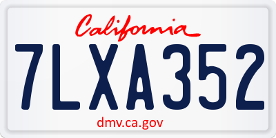 CA license plate 7LXA352