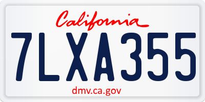 CA license plate 7LXA355