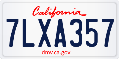 CA license plate 7LXA357