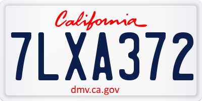 CA license plate 7LXA372