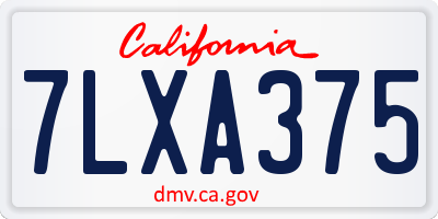 CA license plate 7LXA375